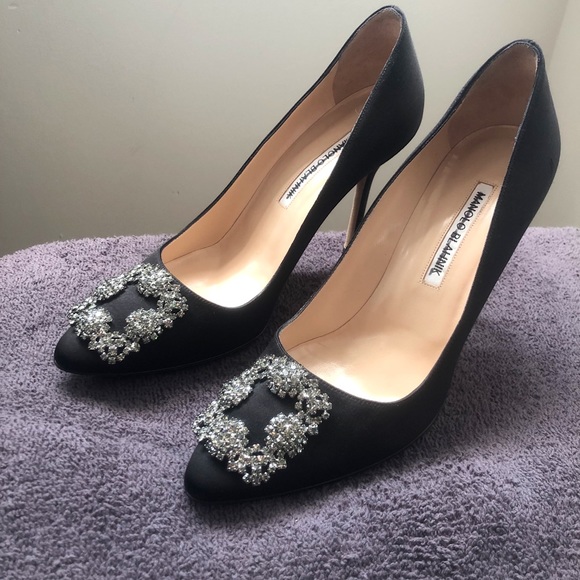 Manolo Blahnik Shoes - Manolo Blahnik Hangisi - Black Satin